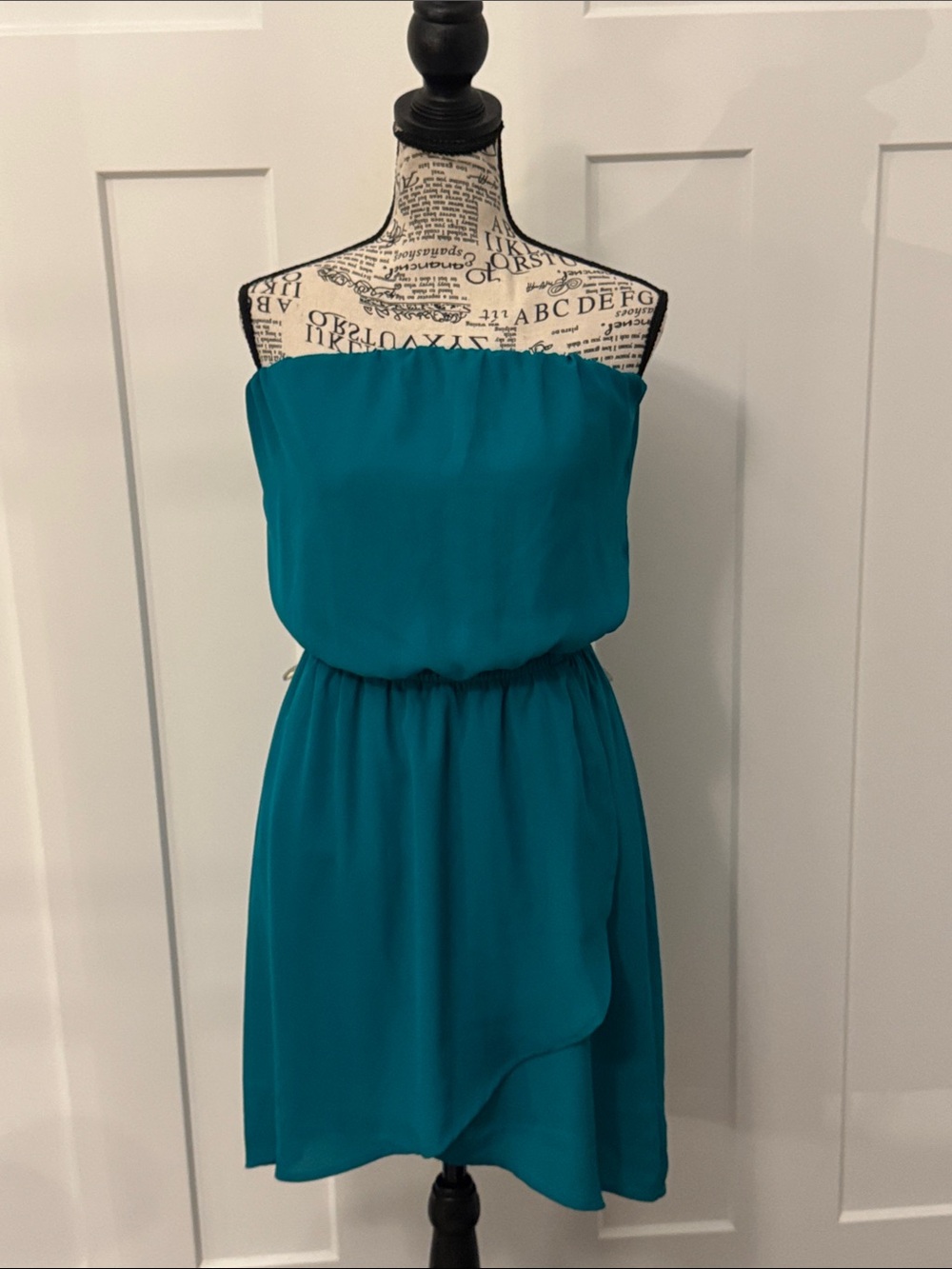 Express Strapless Teal Dress
